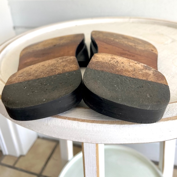 COSTUME NATIONAL HOMME Men's Black Leather Slide Sandals Made in Italy - 9 - Picture 9 of 12